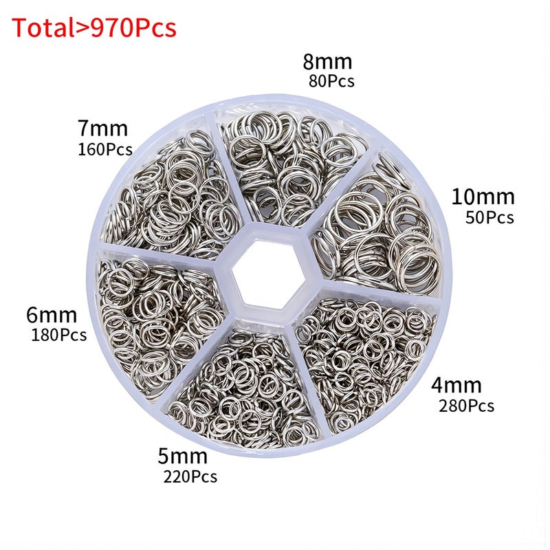 Upgraded Jump Rings 970+ Pcs Nickel Free 6 Sizes Hardened For Jewelry Repair - Image 4