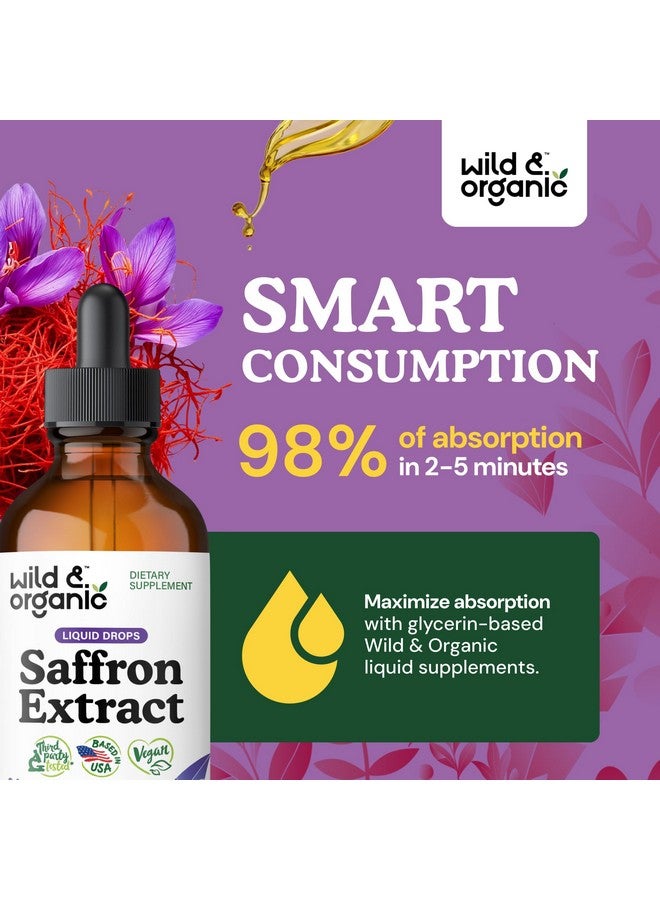 Wild & Organic Wild & Organic Saffron Tincture - 88.5 mg Saffron Extract Drops for Mood, Focus, Eye Support - Crocus Sativus Liquid Extract - Vegan, Alcohol & Sugar-Free Supplement - 4 fl oz  - Image 4