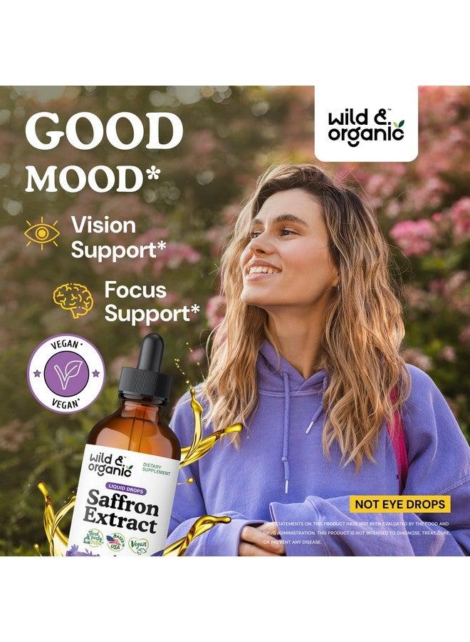 Wild & Organic Wild & Organic Saffron Tincture - 88.5 mg Saffron Extract Drops for Mood, Focus, Eye Support - Crocus Sativus Liquid Extract - Vegan, Alcohol & Sugar-Free Supplement - 4 fl oz  - Image 2