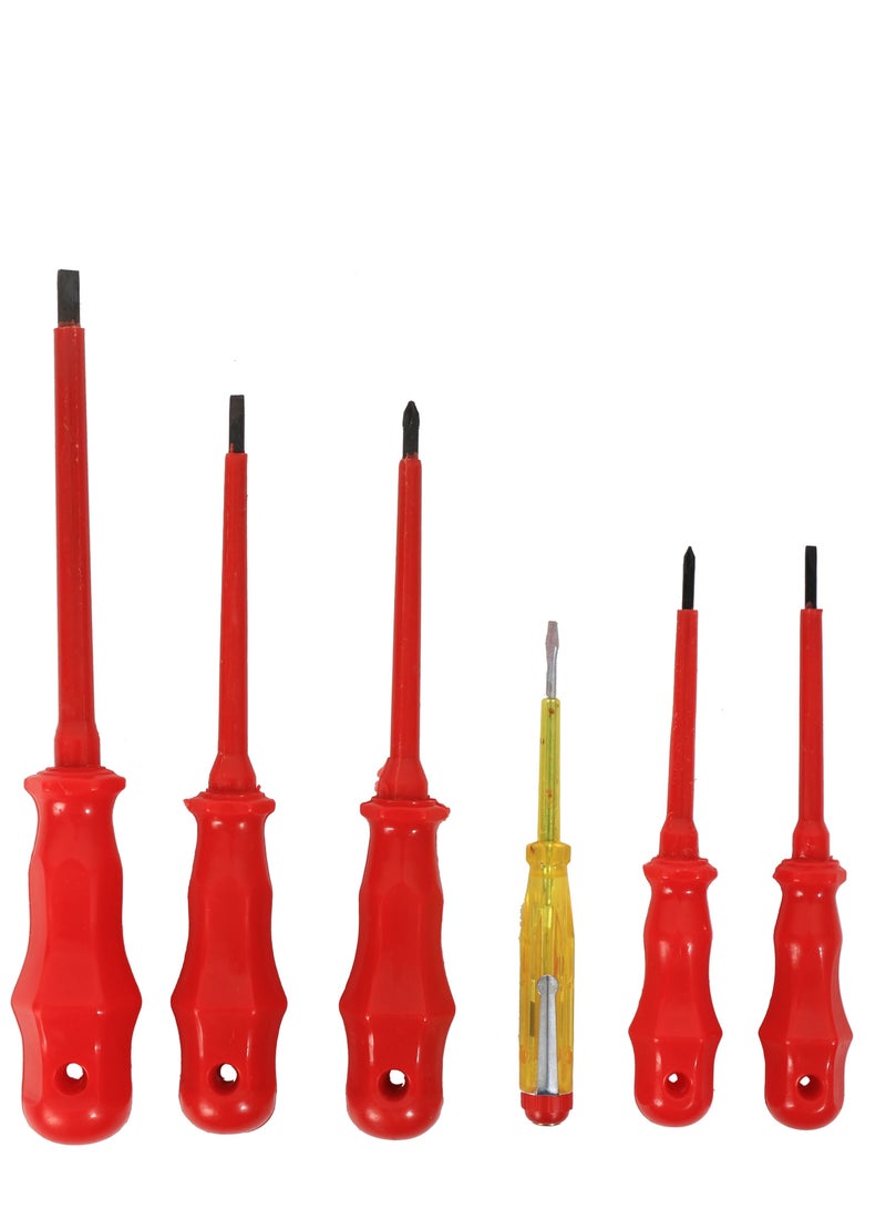 6 Piece Screwdriver With Electric Tester Red - Image 3