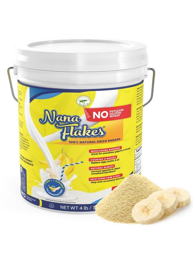 Nutritional Designs Nana Flakes 100% Pure Banana Flakes Medical Food Powder - Decrease Fat Intake & Natural Remedy for Diarrhea & Heart Burn - Great Source of Protein & Fiber (Banana, Four Pound Tub) - Image 1