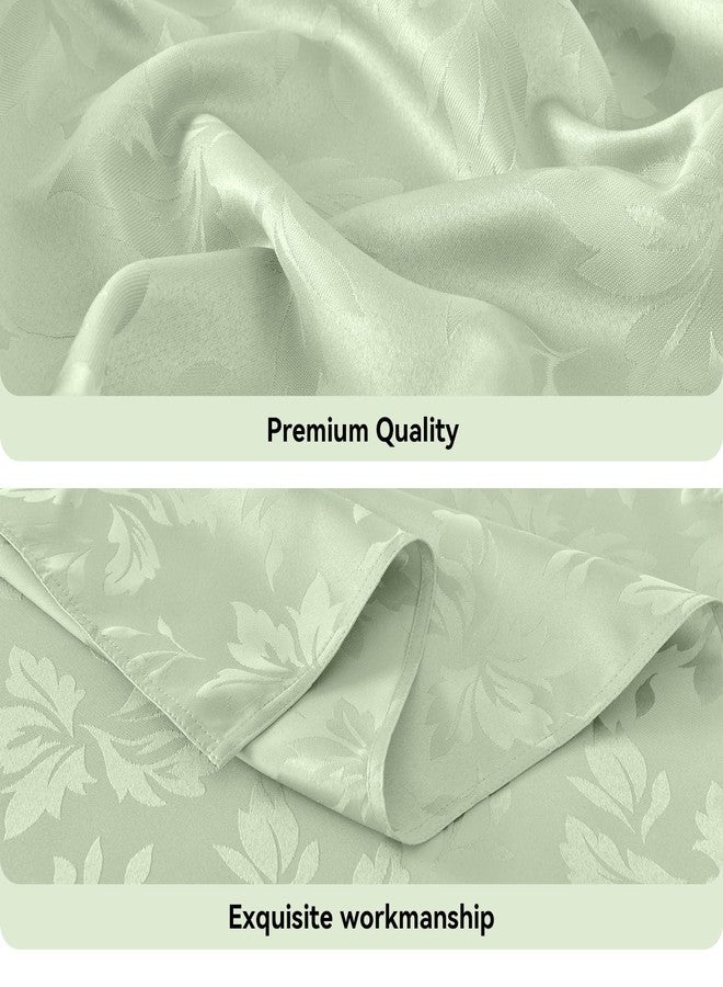Romanstile Spring Jacquard Rectangle Tablecloth - Outdoor Waterproof Damask Floral Pattern Decorative Table Cloth Heavy Weight Fabric Table Cover for Dinner/Parties/Outdoor - 52 x 70 Inch, Sage Green - Image 4