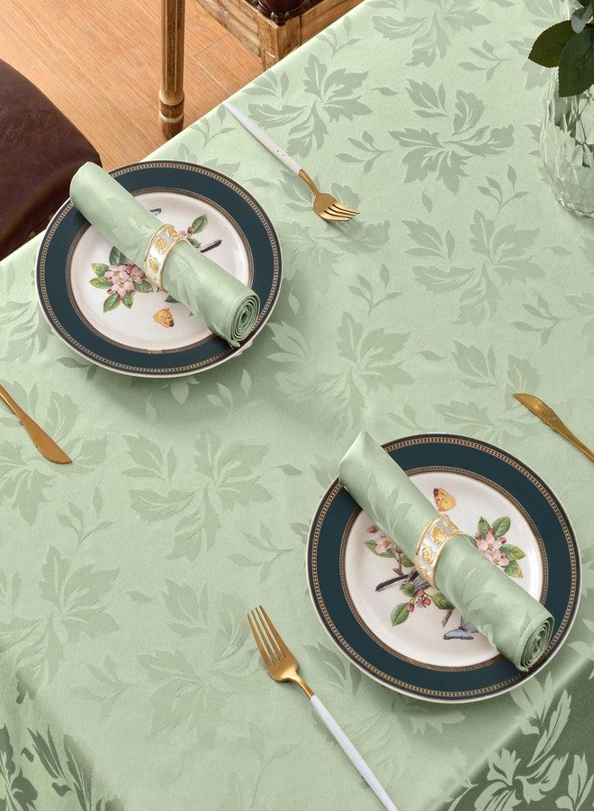 Romanstile Spring Jacquard Rectangle Tablecloth - Outdoor Waterproof Damask Floral Pattern Decorative Table Cloth Heavy Weight Fabric Table Cover for Dinner/Parties/Outdoor - 52 x 70 Inch, Sage Green - Image 5