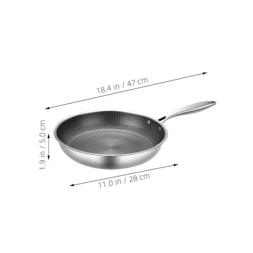 Cabilock Stainless Steel Pan 11 Inch Honeycomb Non Stick Frying Pan for Eggs and Steaks Compatible with Gas Electric Ceramic Stoves Easy to Clean - Image 3