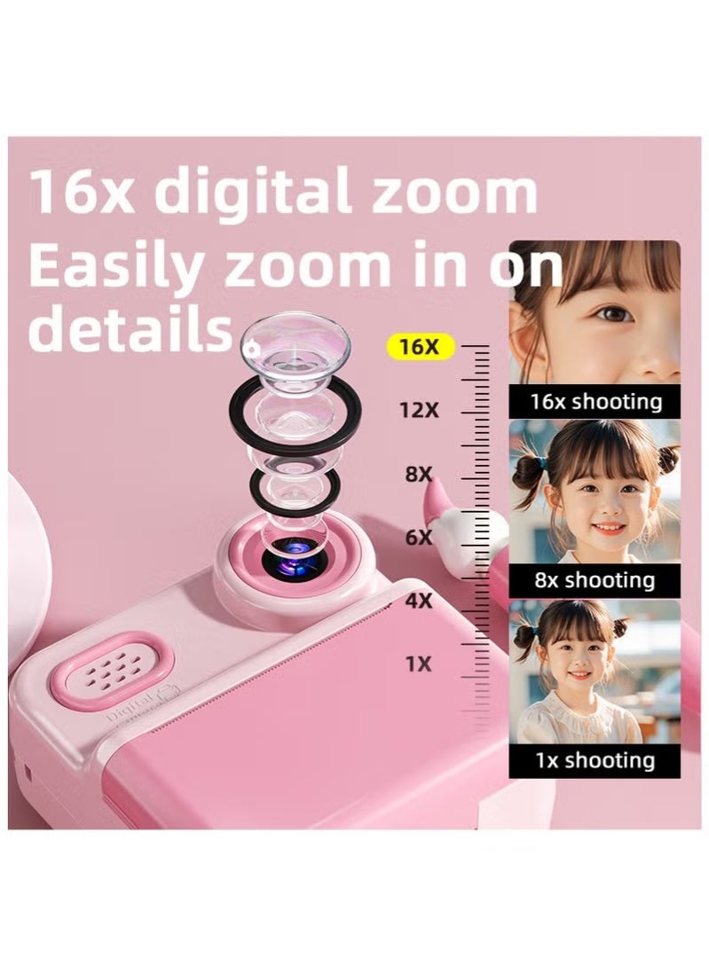 ZONBON Instant Color Printing Camera for Kids,Instant Color Printing Camera for Girls Boys,Kids Camera Toys for Toddler 1080P HD Selfie Digital Camera with Print Paper & 32G Card,Birthday Gifts for Age 3-12 Years Old - Image 4