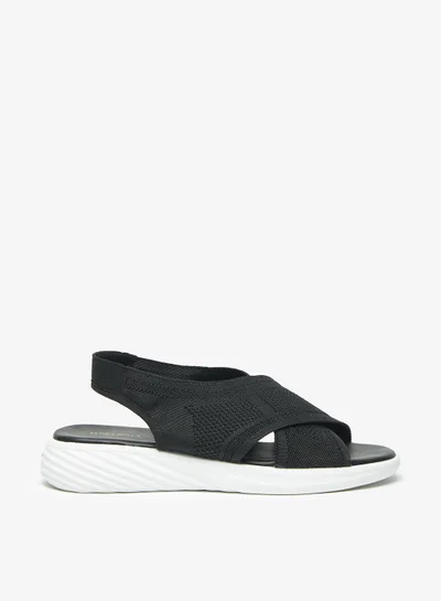 فلورا بيلا من شو إكسبرس Womens Flora Bella Textured Cross Strap Slip-On Flatform Sandals