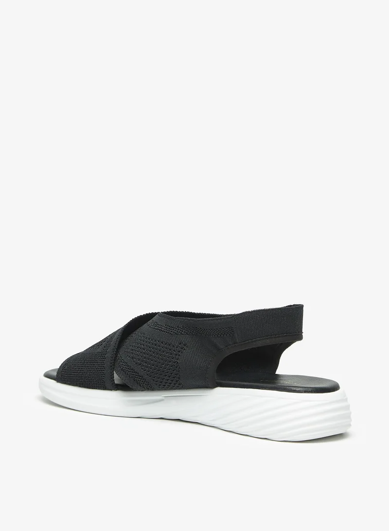 فلورا بيلا من شو إكسبرس Womens Flora Bella Textured Cross Strap Slip-On Flatform Sandals