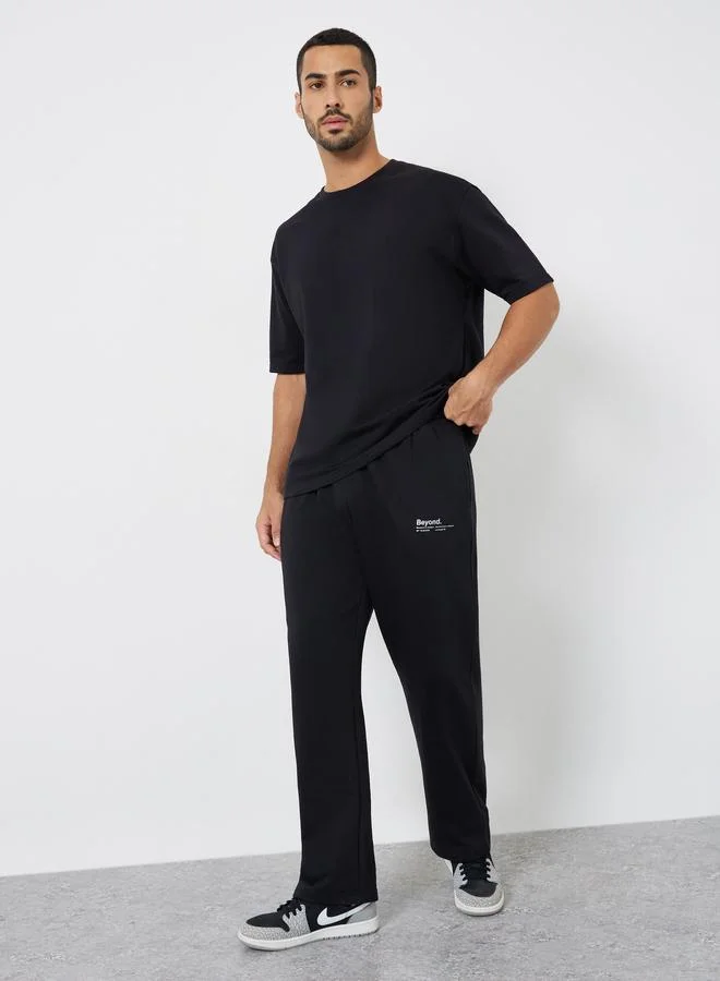 Styli Men Black Relaxed Fit Joggers