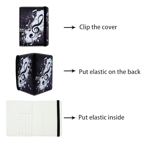 bassyil Music Note Passport Holder for Women and Men PU Leather Passport Cover for Travel - Image 3