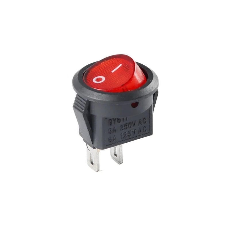 مفتاح الصخور المستدير المضيء باللون الأحمر 15 مم 2-3 دبوس لتجهيزات لوحة القيادة للسيارة والقارب والعربة الكهربائية - Image 4