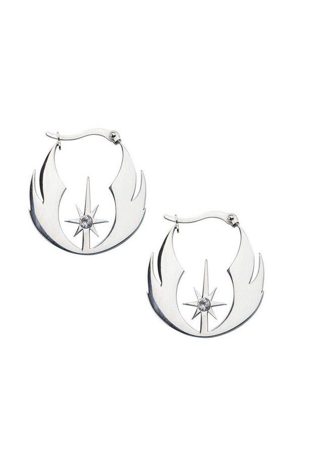 STAR WARS Jedi Order Women'S Cz Hoop Earrings Stainless Steel - Image 1