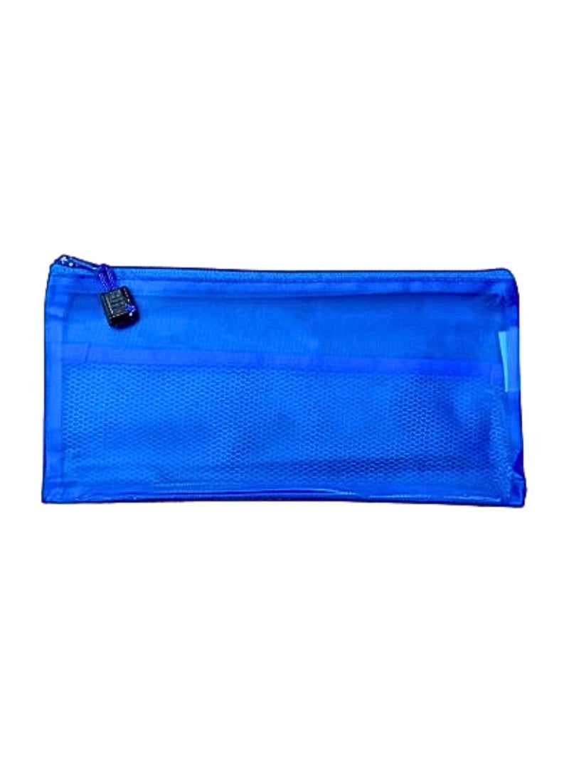Libra A6 Zipper File Bags, Zippered Waterproof  Pouch Plastic Zip Document Filing Folder BLUE - Image 1