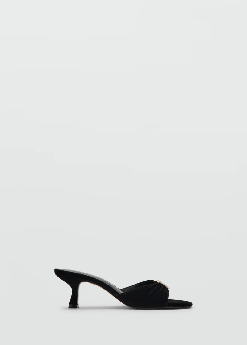 MANGO Velvet sandals with jewel embellishment