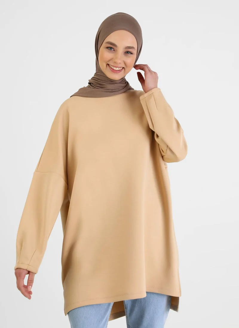 Tuva Shawl by Modanisa Viscose Hijab Dark Mink Instant Scarf