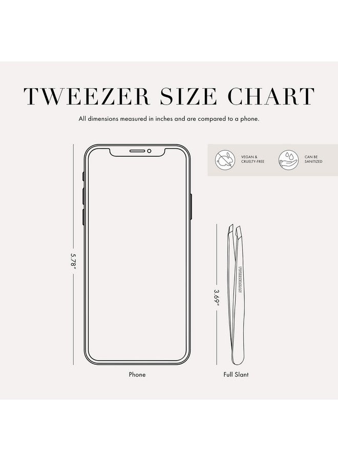 Tweezerman Stainless Steel Slant Tweezer - Eyebrow Tweezers For Women And Men (Black) - Image 1