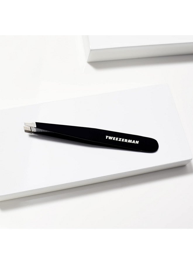 Tweezerman Stainless Steel Slant Tweezer - Eyebrow Tweezers For Women And Men (Black) - Image 3