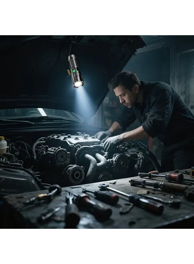 LED Flashlight High Lumen Brightness Expandable Zoom USB Charging Three Modes - Image 1