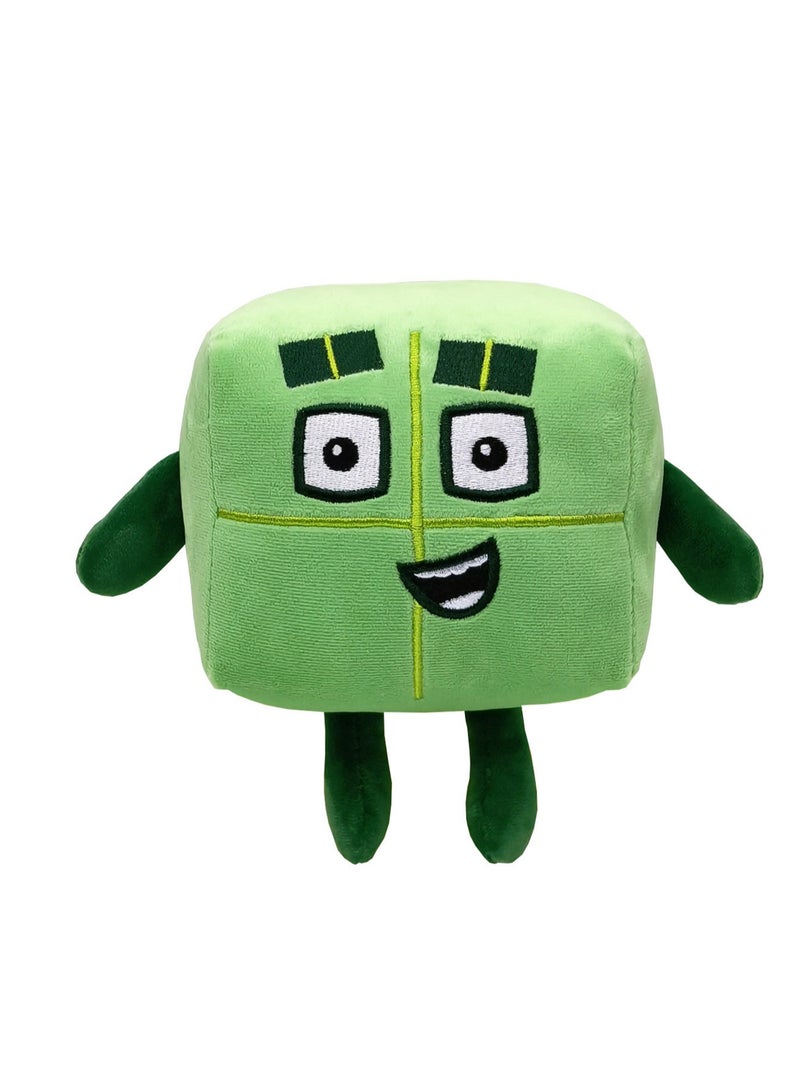 18cm Green Four-4 Plush Toy Numberblocks Doll Digital Building Block Toys Children'S Mathematics Enlightenment Animation Doll | Suitable As A Gift For Children Over 3 Years Old - Image 1