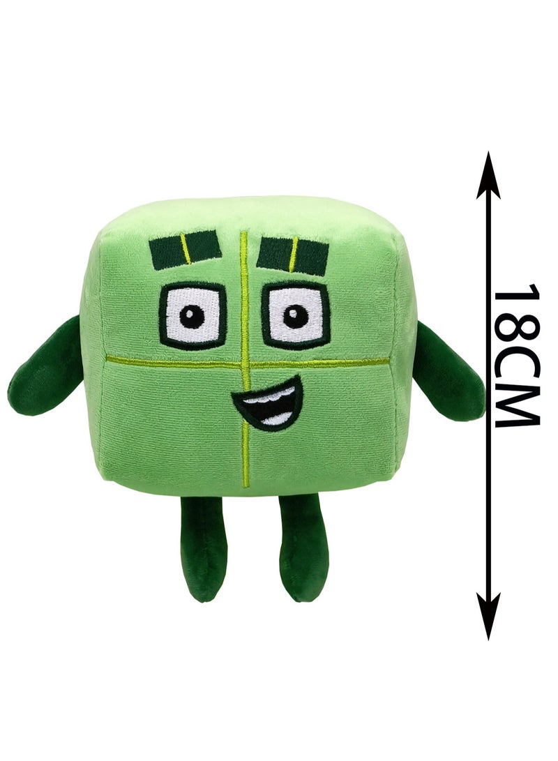 18cm Green Four-4 Plush Toy Numberblocks Doll Digital Building Block Toys Children'S Mathematics Enlightenment Animation Doll | Suitable As A Gift For Children Over 3 Years Old - Image 2