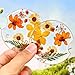 Swooflia Flower Car Cup Holder Coasters for Women 275 Inch Cute Resin Clear Automotive Drink Cupholder Insert Car Accessories 2 Pack Orange Yellow - Image 2