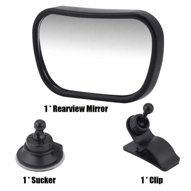 Car Seat Mirror: Anti Shatter Non Glass Material - Clear Full Body View Rearview Mirror for Rear Facing Baby Car Seat, Easy Installation With Clamp & Suction Cup Mount, Black - Image 5