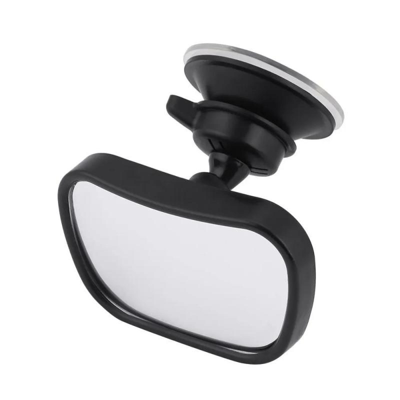 Car Seat Mirror: Anti Shatter Non Glass Material - Clear Full Body View Rearview Mirror for Rear Facing Baby Car Seat, Easy Installation With Clamp & Suction Cup Mount, Black - Image 1