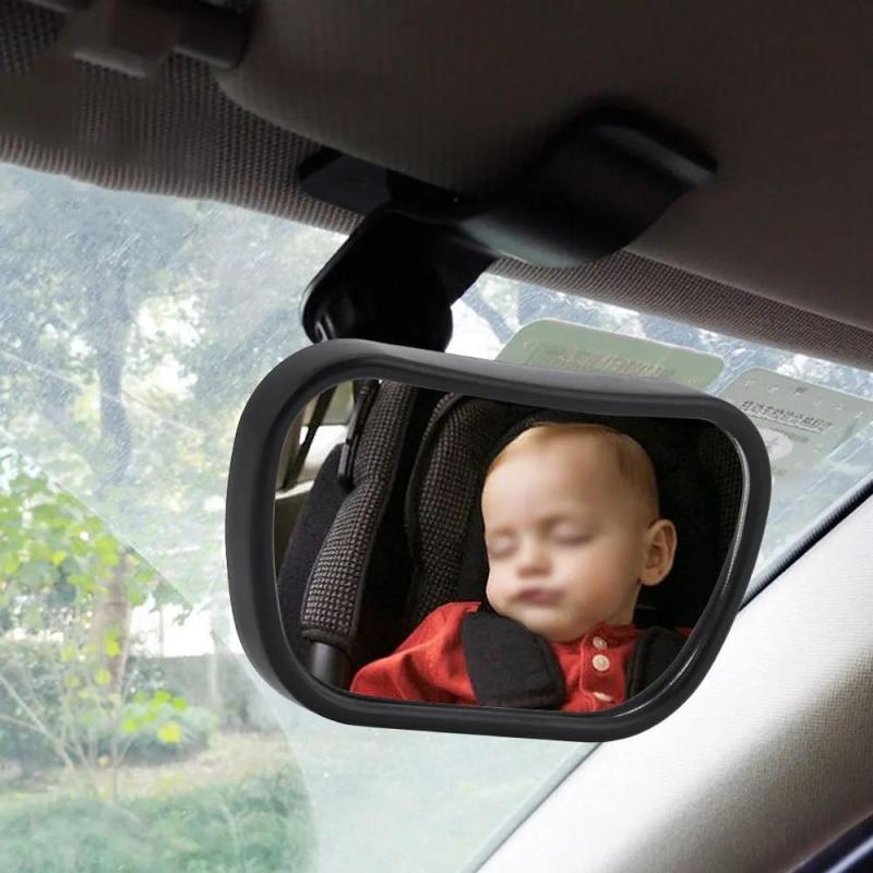 Car Seat Mirror: Anti Shatter Non Glass Material - Clear Full Body View Rearview Mirror for Rear Facing Baby Car Seat, Easy Installation With Clamp & Suction Cup Mount, Black - Image 4