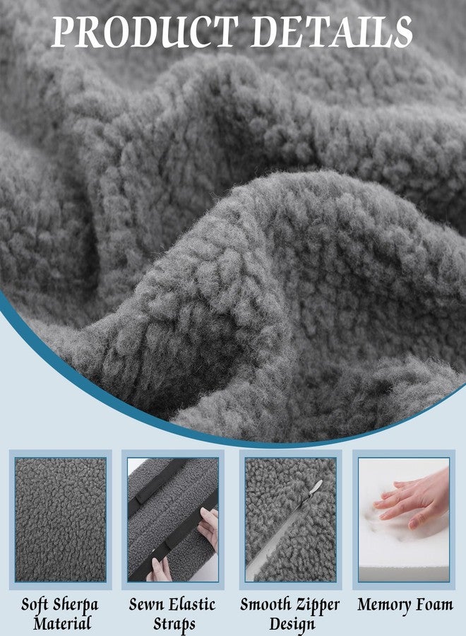 كويكاي وسادة كويكاي هيلث الكبيرة على شكل نصف قمر لدعم الساقين والركبتين وأسفل الظهر والرأس، وسادة دعم قطنية للنوم على السرير، نصف لفة لراحة الكاحل والقدم، غطاء قابل للغسل (رمادي) - Image 3