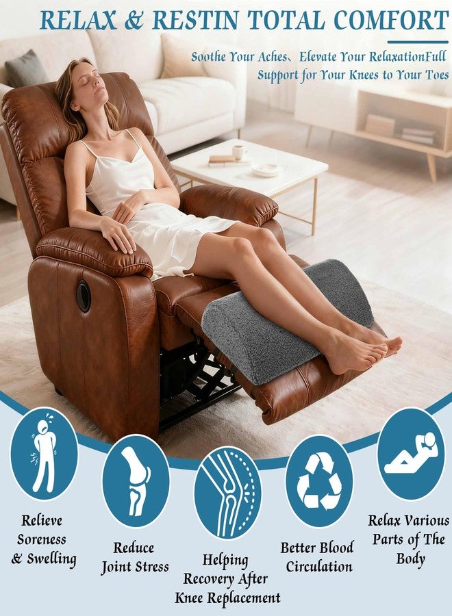 كويكاي وسادة كويكاي هيلث الكبيرة على شكل نصف قمر لدعم الساقين والركبتين وأسفل الظهر والرأس، وسادة دعم قطنية للنوم على السرير، نصف لفة لراحة الكاحل والقدم، غطاء قابل للغسل (رمادي) - Image 4