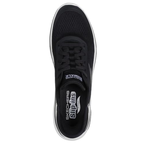 SKECHERS حذاء سنيكرز سكيشرز للنساء جواك أرتش فيت 2.0 فالنسيا سهل الارتداء، أسود/أبيض، 5 - Image 2