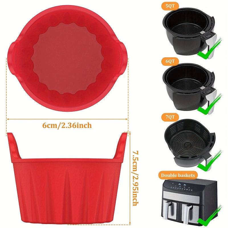 4pcs Nonstick Pink Baking Molds for Air Fryer Muffins Egg Cups Dishwasher Safe - Image 3