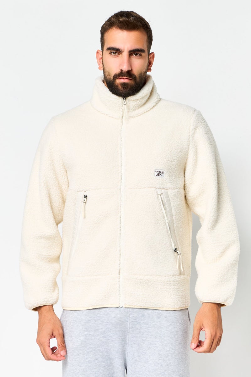 Reebok Men Sportswear Fit Long Sleeves Outdoor Jacket, Ivory - Image 1