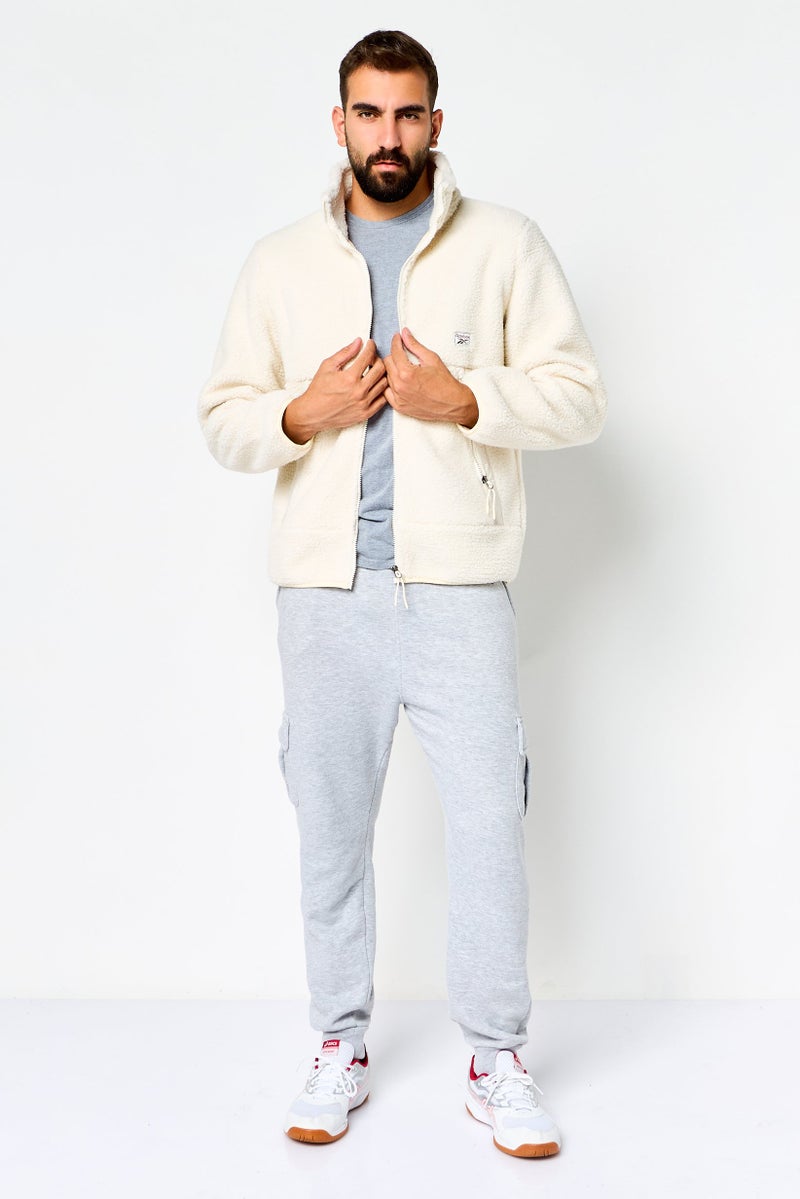 Reebok Men Sportswear Fit Long Sleeves Outdoor Jacket, Ivory - Image 2