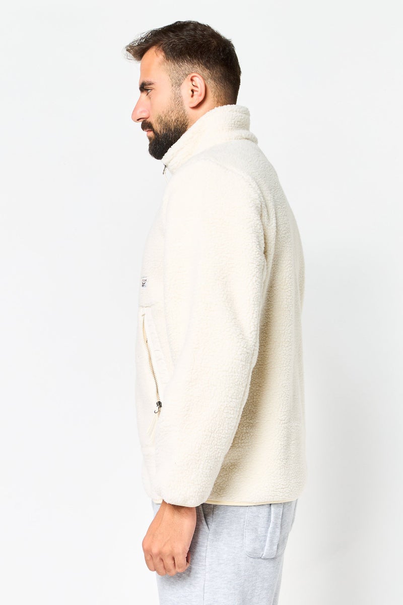 Reebok Men Sportswear Fit Long Sleeves Outdoor Jacket, Ivory - Image 3