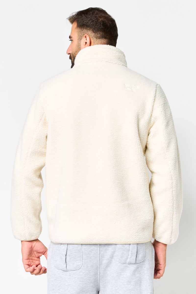 Reebok Men Sportswear Fit Long Sleeves Outdoor Jacket, Ivory - Image 4