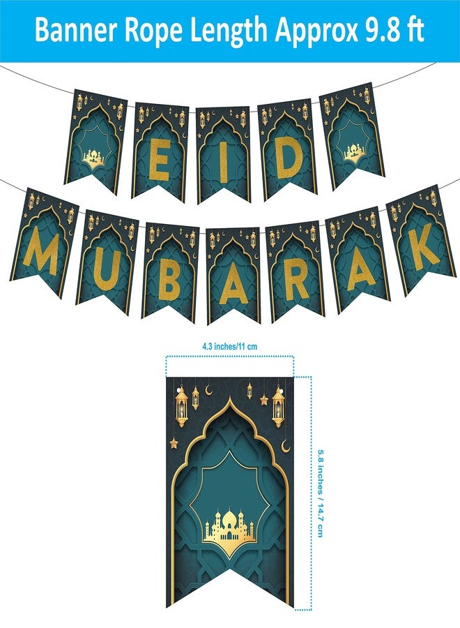 SVM CRAFT® Eid Mubarak Banner - Eid Mubarak Decoration - Ramadan Party Decorations Supplies - Eid Mubarak Banner Bunting - Image 3