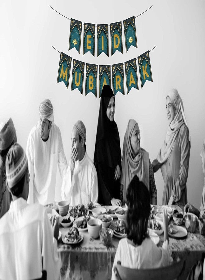 SVM CRAFT® Eid Mubarak Banner - Eid Mubarak Decoration - Ramadan Party Decorations Supplies - Eid Mubarak Banner Bunting - Image 2