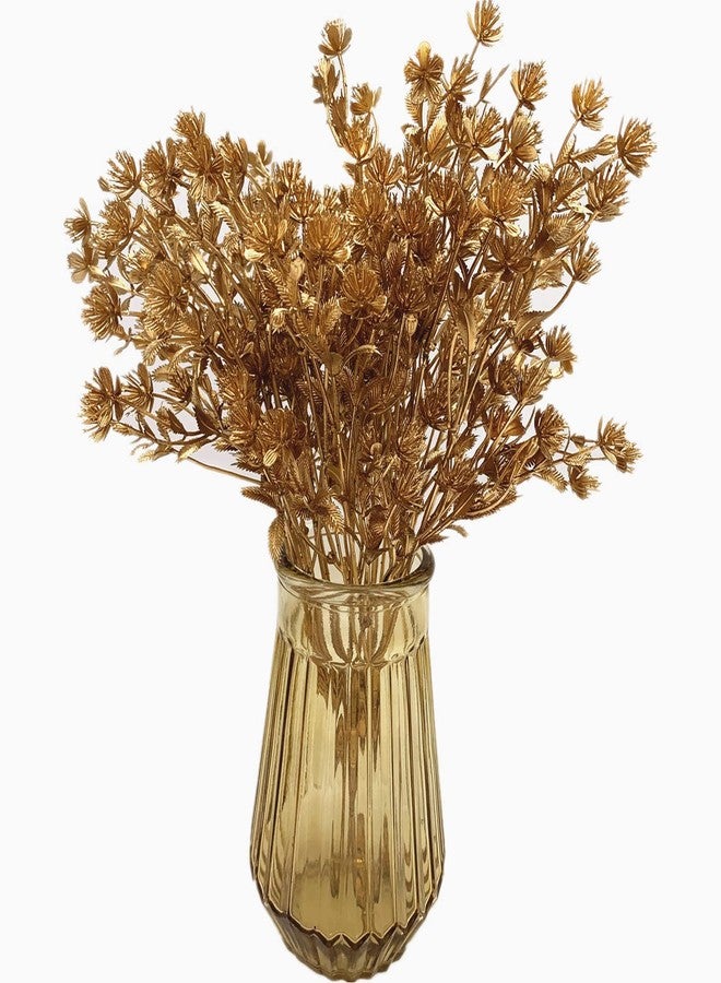 LOVENIMEN Artificial Golden Babysbreath Plants, Fake Baby Breath Plant - Gold 2 Pack, Plastic Gypsophila Flower Bushes Faux Shrubs Indoor Outdoor Planter Vase Filler Home Garden Decor for Christmas Decoration - Image 2