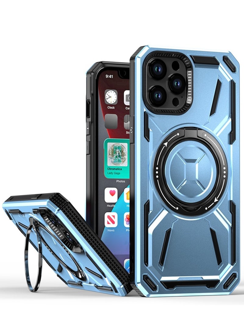 GOLDEN MASK GOLDEN MASK For iPhone 12 Pro Max Armored II Series Mag-Safe Magnetic Holder Phone Case (Blue)