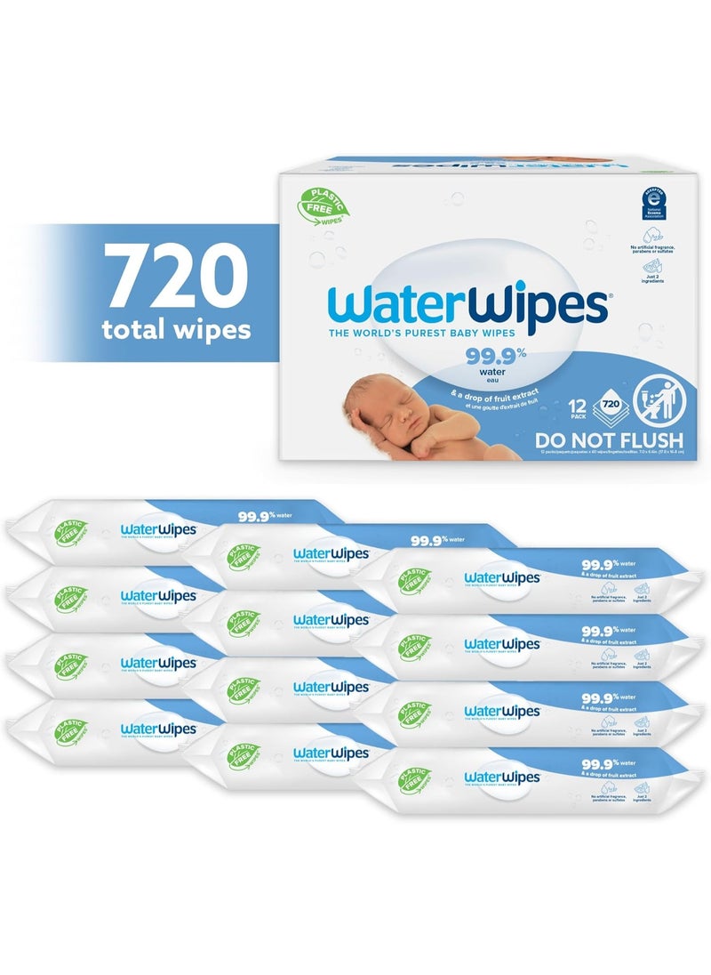 LA' PRECIOUS - WaterWipes 720 Sheets Mega Value Box Baby Wipes - 12 Pouches x 60 Sheets Each - White - Image 1