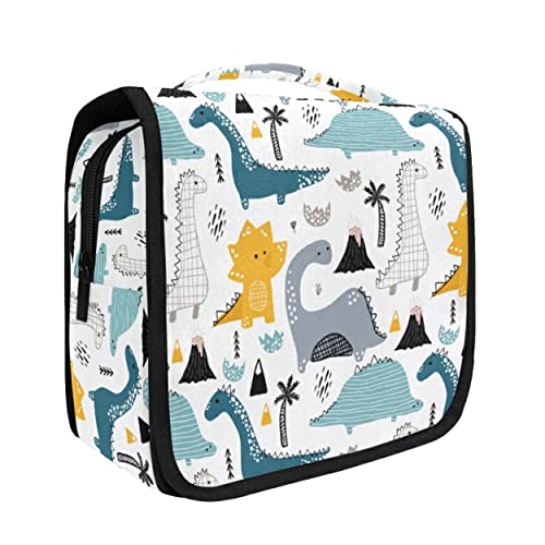 senya Hanging Travel Toiletry Bag Kit Makeup Case Cosmetics Organizer for Men Women (Kids Cartoon Dinosaurs) - Image 1