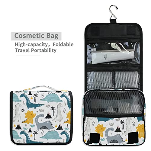 senya Hanging Travel Toiletry Bag Kit Makeup Case Cosmetics Organizer for Men Women (Kids Cartoon Dinosaurs) - Image 5