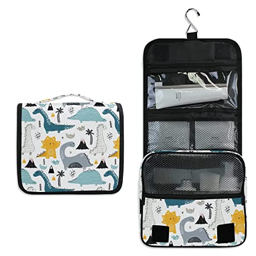 senya Hanging Travel Toiletry Bag Kit Makeup Case Cosmetics Organizer for Men Women (Kids Cartoon Dinosaurs) - Image 2