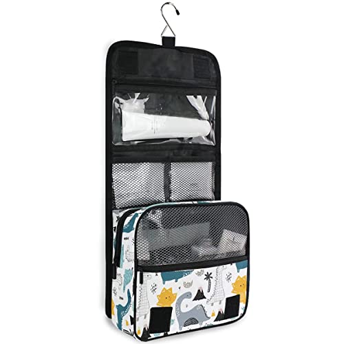 senya Hanging Travel Toiletry Bag Kit Makeup Case Cosmetics Organizer for Men Women (Kids Cartoon Dinosaurs) - Image 3