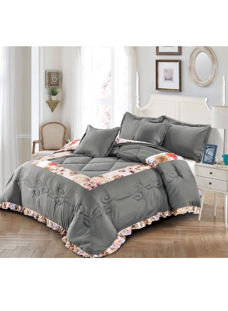 مينج لي مفرش سرير أنيق مقاس مفرد 4 قطع، يتضمن لحاف و ملاءة سرير وغطاء وسادة نوم و غطاء وسادة ديكور، لحاف خفيف الوزن ويستخدم على الاتجاهين، مناسب لجميع الفصول - Image 1