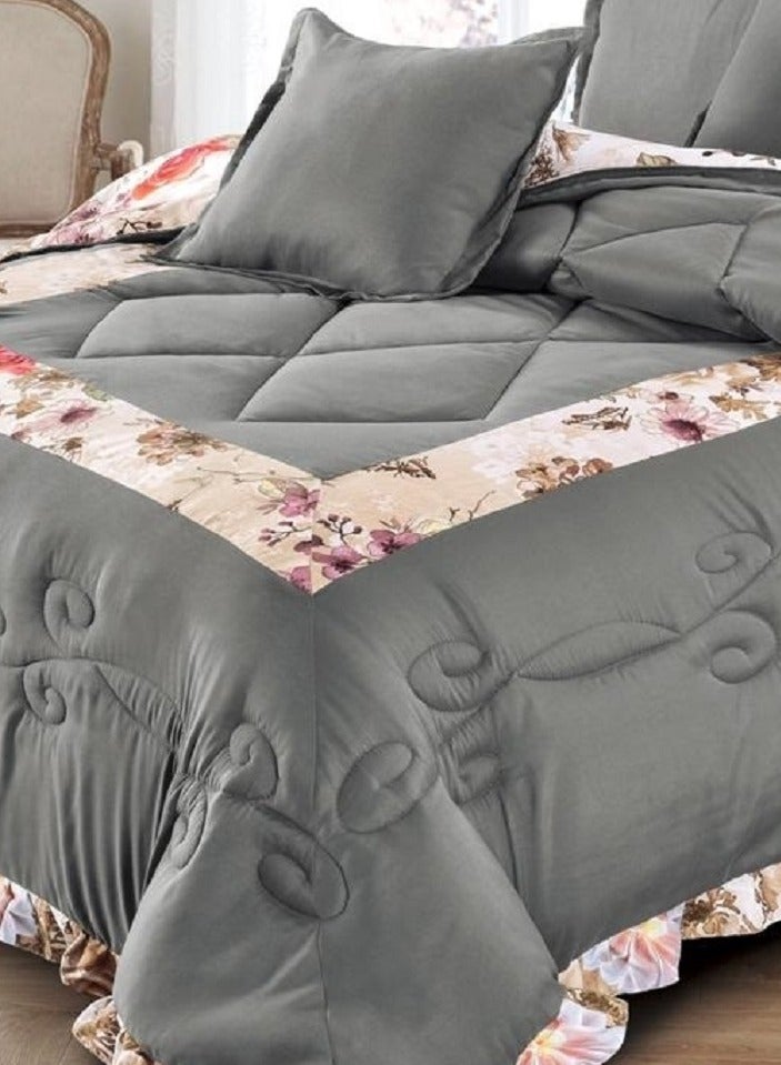 مينج لي مفرش سرير أنيق مقاس مفرد 4 قطع، يتضمن لحاف و ملاءة سرير وغطاء وسادة نوم و غطاء وسادة ديكور، لحاف خفيف الوزن ويستخدم على الاتجاهين، مناسب لجميع الفصول - Image 3