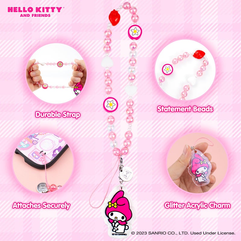 iFace Hello Kitty and Friends Beaded Wristlet Universal Phone Charm Strap - Cute Wrist Chain Lanyard Aesthetic Decor Strap for Cell Phone Camera Keys AirPods Keychains â€“ My Melody - Image 2