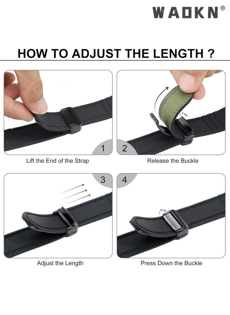 WAOKN - Magnetic Leather Watch Band Compatible with Apple Watch Band 49mm 46mm 45mm 44mm 42mm, Genuine Leather with Magnetic Buckle Strap Compatible with Apple Watch Ultra/2 10/9/8/7/6/5/4/3/2/1, Green - Image 1