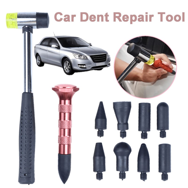 11pcs Dent Repair Pen Hammer Set Paintless Removal Tab Down Car Ding Puller Hail Fix Tool - Image 1