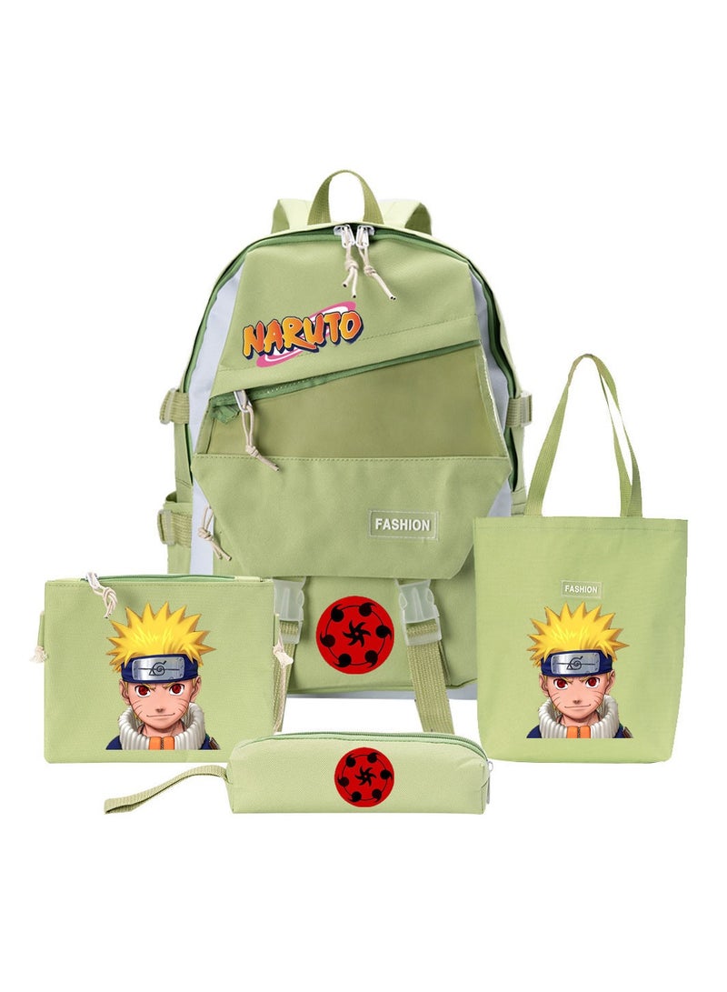 KUYING Four Piece Naruto Backpack Anime Backpack 